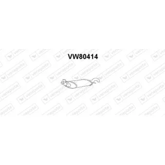 Silencieux arrière VENEPORTE VW80414 pour VOLKSWAGEN GOLF 1.9 D - 65cv