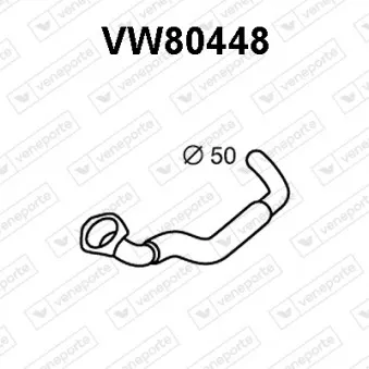 Tuyau d'échappement VENEPORTE VW80448 pour VOLKSWAGEN TRANSPORTER - COMBI 1.9 D - 61cv