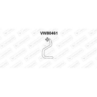 Tuyau d'échappement VENEPORTE VW80461 pour VOLKSWAGEN TRANSPORTER - COMBI 1.6 D - 50cv