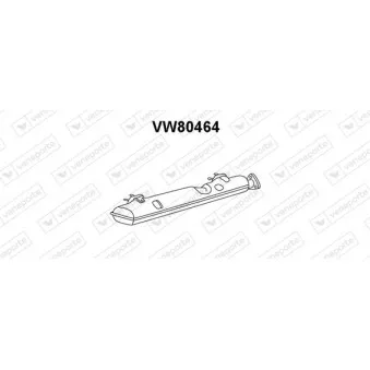 Silencieux arrière VENEPORTE VW80464 pour VOLKSWAGEN TRANSPORTER - COMBI 1,7 - 66cv