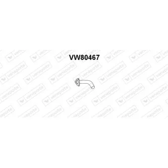 Tuyau d'échappement VENEPORTE VW80467 pour VOLKSWAGEN TRANSPORTER - COMBI 1.6 D - 50cv
