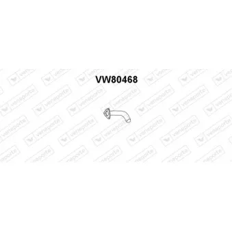 Tuyau d'échappement VENEPORTE VW80468 pour VOLKSWAGEN TRANSPORTER - COMBI 1.6 TD Syncro - 70cv