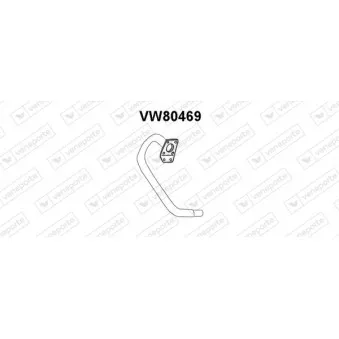 Tuyau d'échappement VENEPORTE VW80469 pour VOLKSWAGEN TRANSPORTER - COMBI 1.6 TD Syncro - 70cv