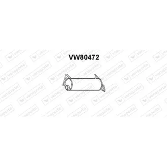 Silencieux arrière VENEPORTE VW80472 pour VOLKSWAGEN TRANSPORTER - COMBI 1.6 TD Syncro - 70cv