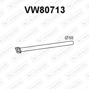 Tuyau d'échappement VENEPORTE VW80713 pour VOLKSWAGEN GOLF 1.4 TSI - 170cv
