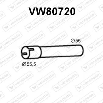Tuyau d'échappement VENEPORTE VW80720 pour MERCEDES-BENZ SK 1.9 TDI - 102cv