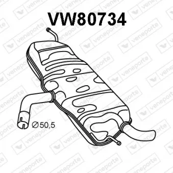 VENEPORTE VW80734 - Silencieux arrière