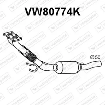 Catalyseur VENEPORTE VW80774K pour VOLKSWAGEN GOLF 1.6 - 102cv