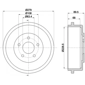 Tambour de frein MINTEX OEM 2T141126DB