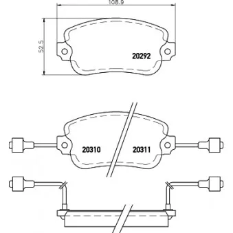 MINTEX MDB1087 - Jeu de 4 plaquettes de frein avant