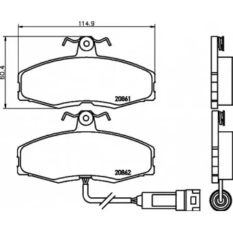 Jeu de 4 plaquettes de frein avant MINTEX OEM 5018982