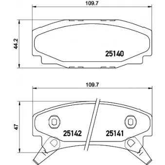 Jeu de 4 plaquettes de frein arrière MINTEX MDB1777