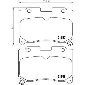 Jeu de 4 plaquettes de frein avant MINTEX OEM 044912B040