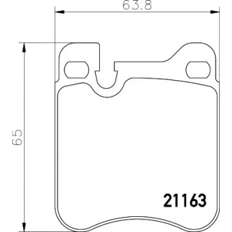 Jeu de 4 plaquettes de frein arrière MINTEX OEM 96435294901