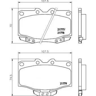 Jeu de 4 plaquettes de frein avant MINTEX OEM 04465YZZAX