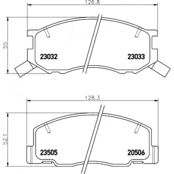 Jeu de 4 plaquettes de frein avant MINTEX OEM 0446528350