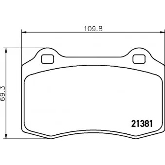 Jeu de 4 plaquettes de frein avant MINTEX MDB1968 pour FORD FOCUS RS - 215cv