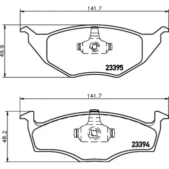 Jeu de 4 plaquettes de frein avant MINTEX OEM 6E0698151