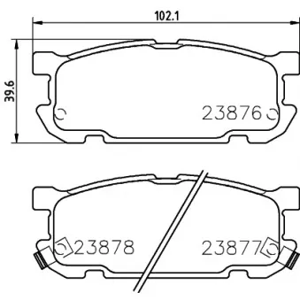 Jeu de 4 plaquettes de frein arrière MINTEX OEM N0Y12648Z