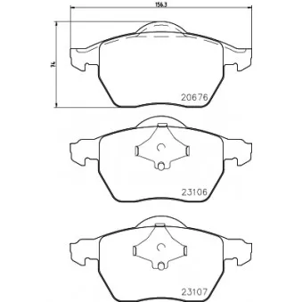 Jeu de 4 plaquettes de frein avant MINTEX OEM 272370