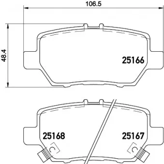 Jeu de 4 plaquettes de frein arrière MINTEX OEM 43022SJAE00