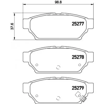 Jeu de 4 plaquettes de frein avant MINTEX OEM MN116770