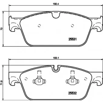 Jeu de 4 plaquettes de frein avant MINTEX OEM A0064203720