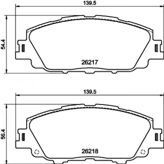 Jeu de 4 plaquettes de frein avant MINTEX OEM 0446502460