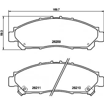 Jeu de 4 plaquettes de frein avant MINTEX MDB3458