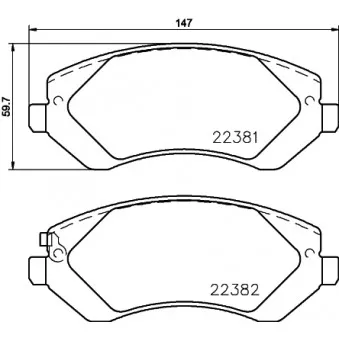 Jeu de 4 plaquettes de frein avant MINTEX OEM K05139899AA