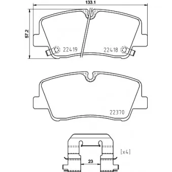 Jeu de 4 plaquettes de frein arrière MINTEX OEM 5830159A00