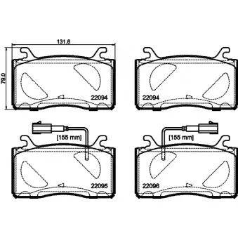 Jeu de 4 plaquettes de frein avant MINTEX OEM 77367733