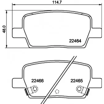 Jeu de 4 plaquettes de frein arrière MINTEX OEM 23344214