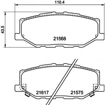 Jeu de 4 plaquettes de frein avant MINTEX OEM 5581078r00000