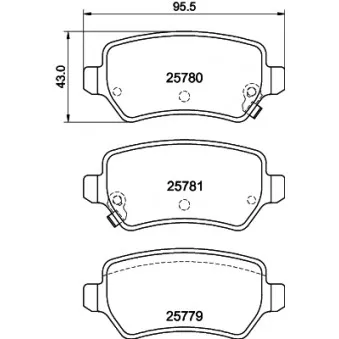 Jeu de 4 plaquettes de frein arrière MINTEX OEM 58302A2A30