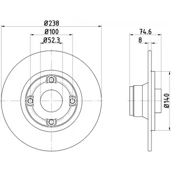 Jeu de 2 disques de frein arrière MINTEX OEM 7701204303