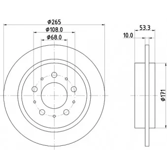 Jeu de 2 disques de frein arrière MINTEX OEM 13592902