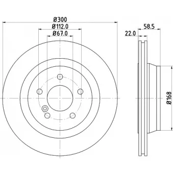 Jeu de 2 disques de frein arrière MINTEX OEM A2204230212