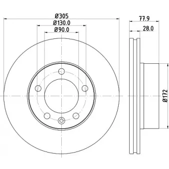 Jeu de 2 disques de frein avant MINTEX OEM 7700314064