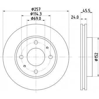 Jeu de 2 disques de frein avant MINTEX OEM 517122D310