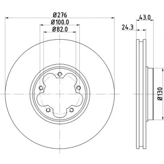 Jeu de 2 disques de frein avant MINTEX MDC1527 pour FORD TRANSIT 2.4 TD - 75cv