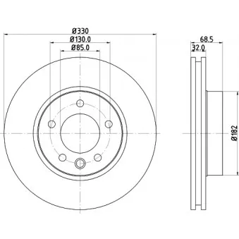 Disque de frein avant droit MINTEX OEM 7L6615301D