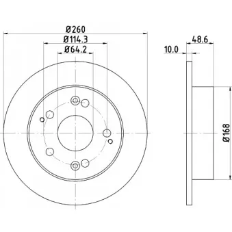 Jeu de 2 disques de frein arrière MINTEX OEM 42510S5TE00