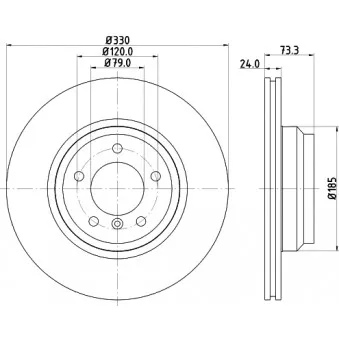Jeu de 2 disques de frein avant MINTEX OEM 34116764645