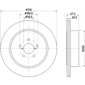 Jeu de 2 disques de frein arrière MINTEX OEM 26700FE000