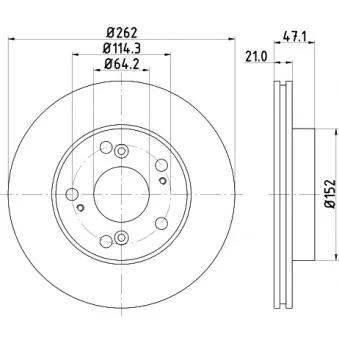 Jeu de 2 disques de frein avant MINTEX OEM 45251S7AJ10