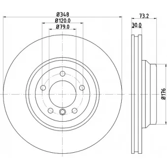 Jeu de 2 disques de frein avant MINTEX OEM 34116855000