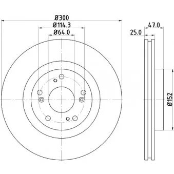Jeu de 2 disques de frein avant MINTEX OEM 95251SCAE50