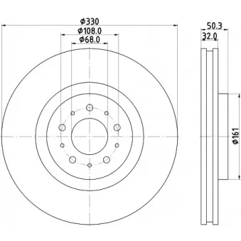 Jeu de 2 disques de frein avant MINTEX OEM 4351220740