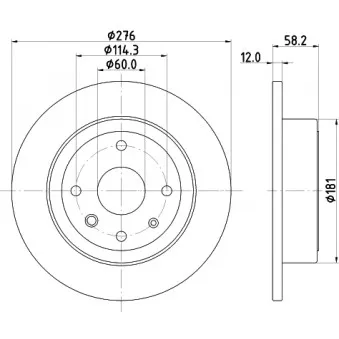 Jeu de 2 disques de frein arrière MINTEX OEM 96328254